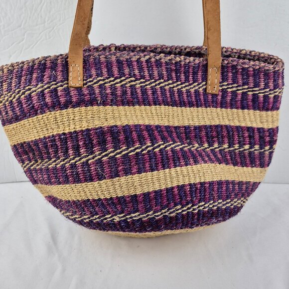 Vintage Handwoven Sisal Tote Market Bag from Kenya - Picture 2 of 16